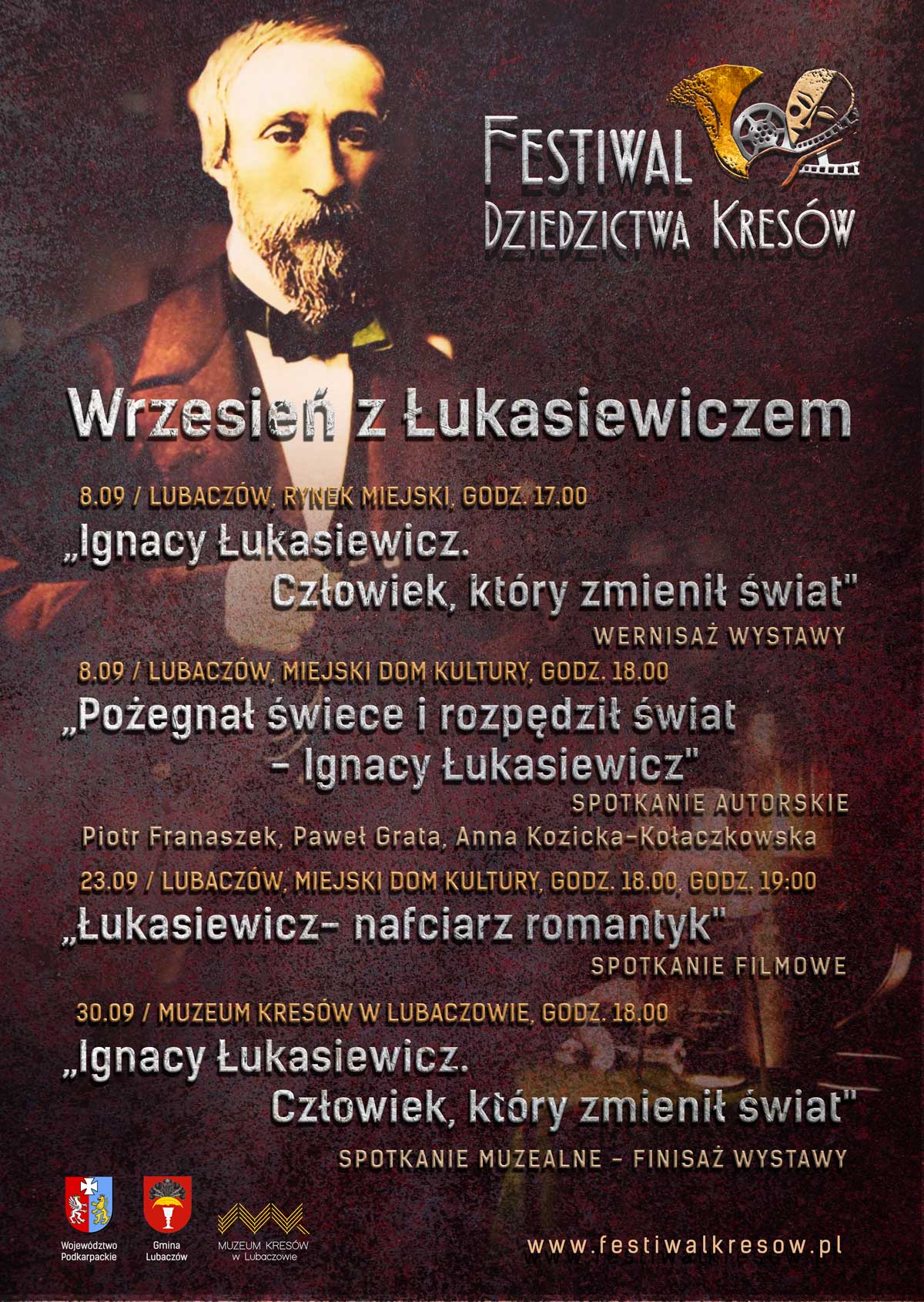 Afisz zapowiadający wydarzenia wrześniowe związane z postacią Igancego Łukasiewicza