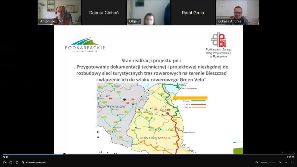 Stan realizacji projektu dot. przygotowania dokumentacji do rozbudowy sieci tras rowerowych na terenie Bieszczad